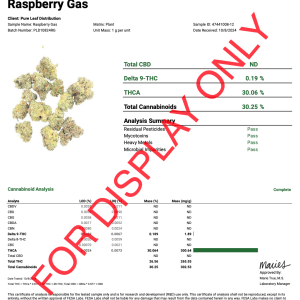 RASPBERRY GAS - COA