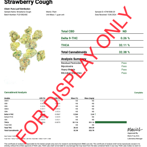 STRAWBERRY COUGH - COA